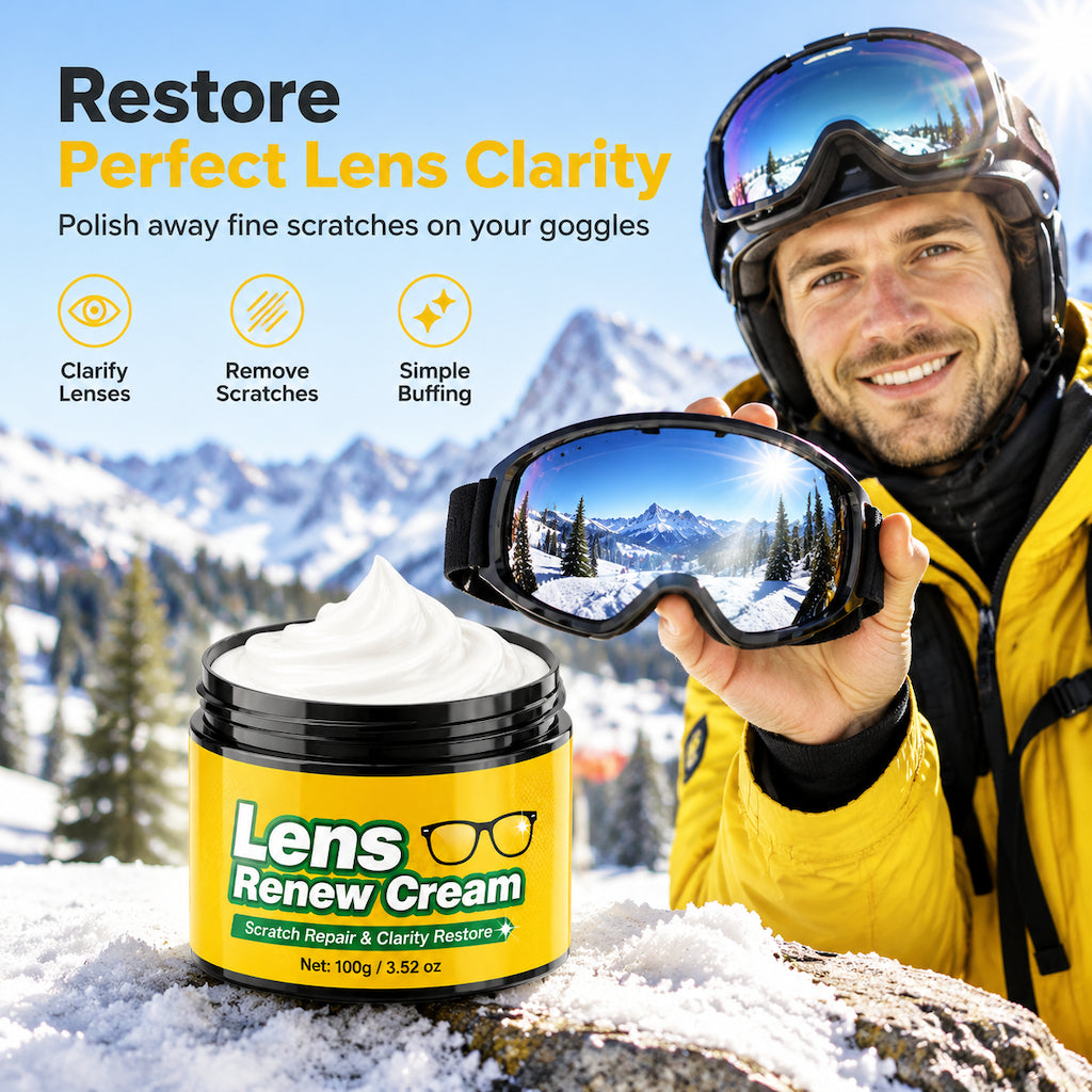 Lens Scratch Repair Cream Set with Sponge for Glasses Goggles Face Shields and Helmet Visors