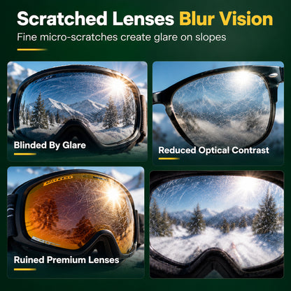 Lens Scratch Repair Cream Set with Sponge for Glasses Goggles Face Shields and Helmet Visors