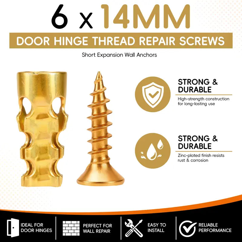 🔥 LAST DAY SALE! 6×14mm Door Hinge Repair Screws – Cabinet & Furniture Fixer